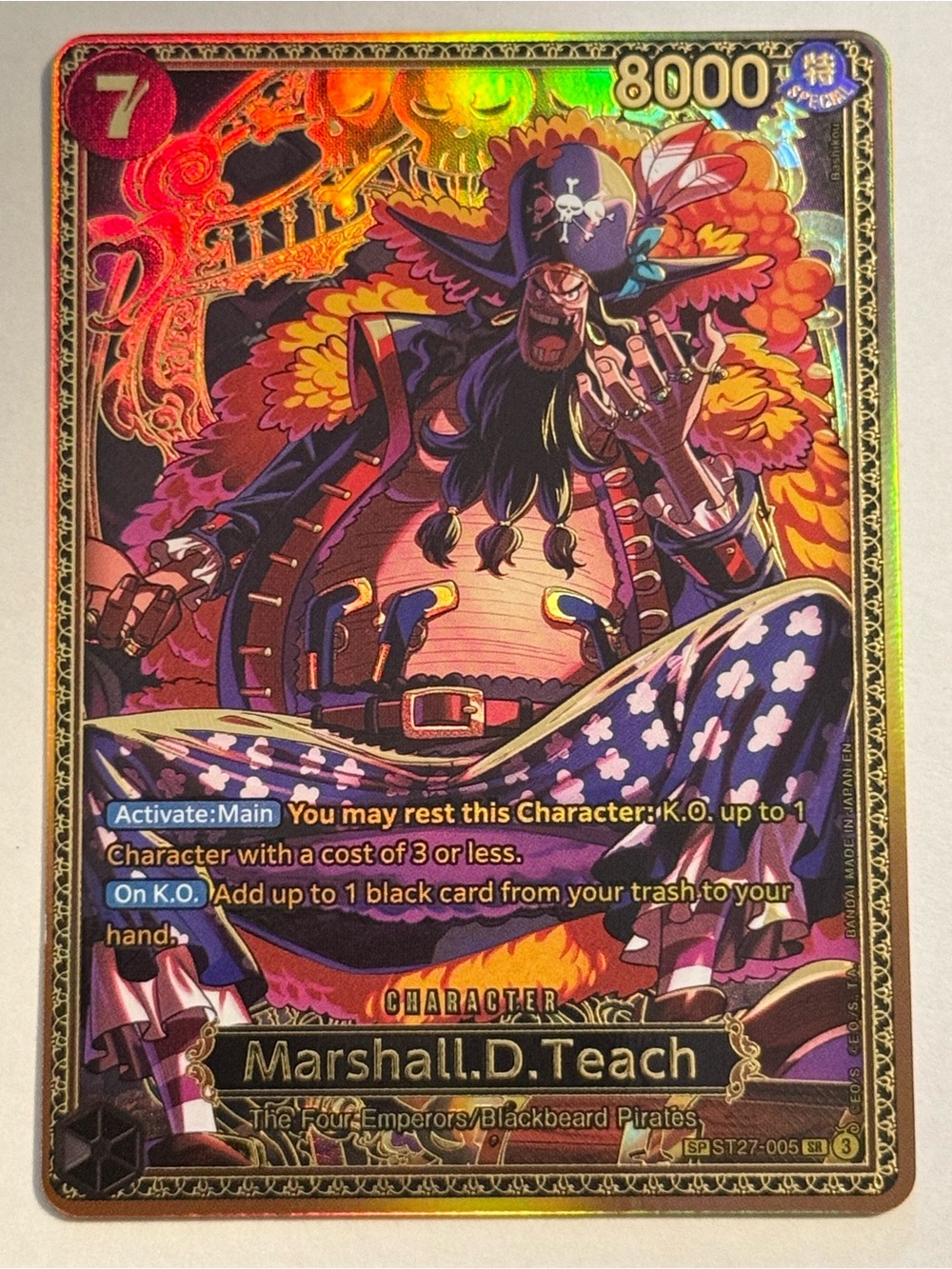 Marshall.D.Teach OP17 ST27-005 Gold SP IN HAND One Piece Card Game Alt Art AA